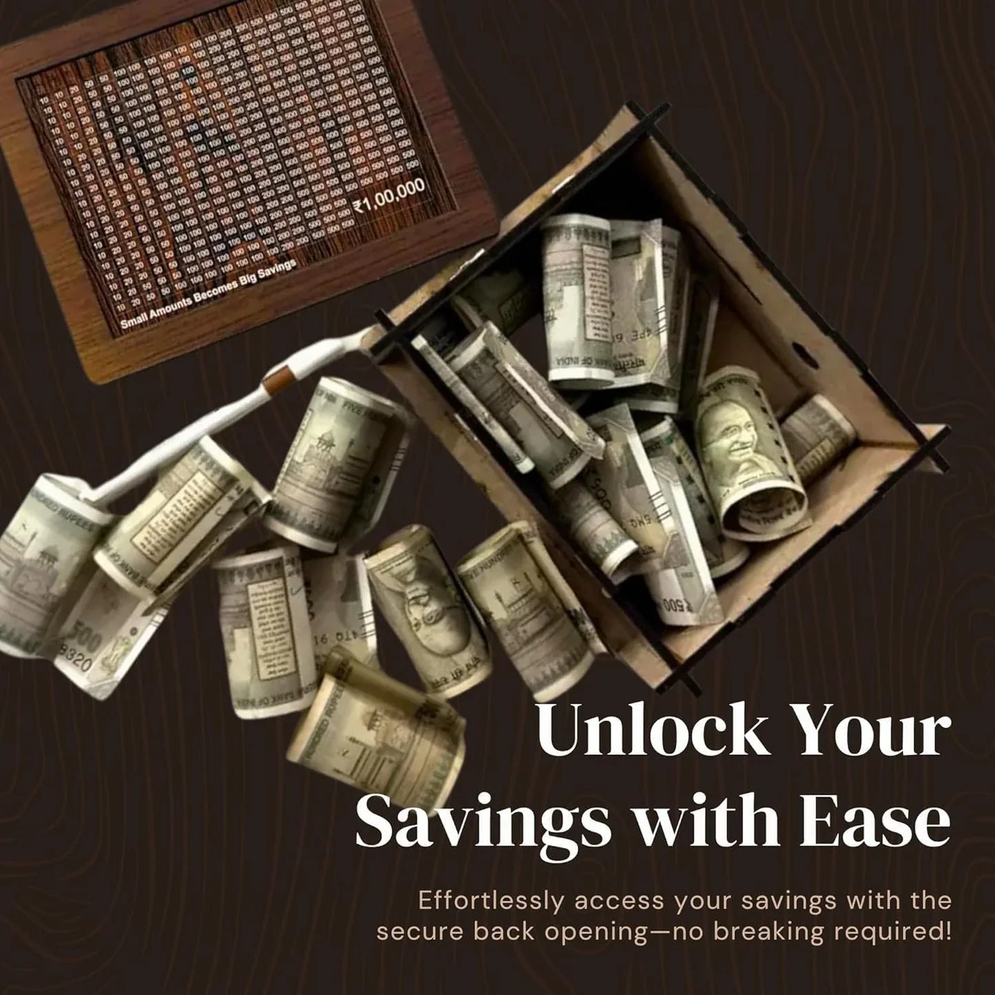 Unique MDF Piggy Bank with Custom Photo and Name